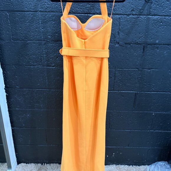 REBECCA VALLANCE Belted Halterneck Crepe Maxi Dress - Picture 8 of 11